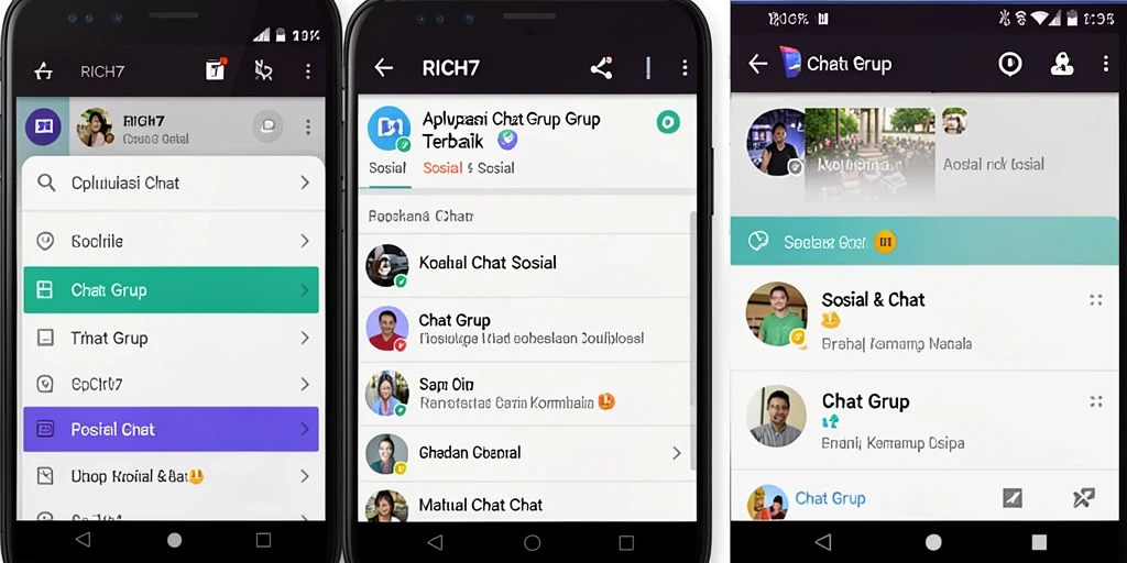 Antarmuka RICH7 yang sederhana dan intuitif untuk chat grup.