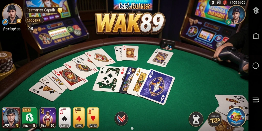 Antarmuka WAK89 yang menarik saat bermain Capsa.