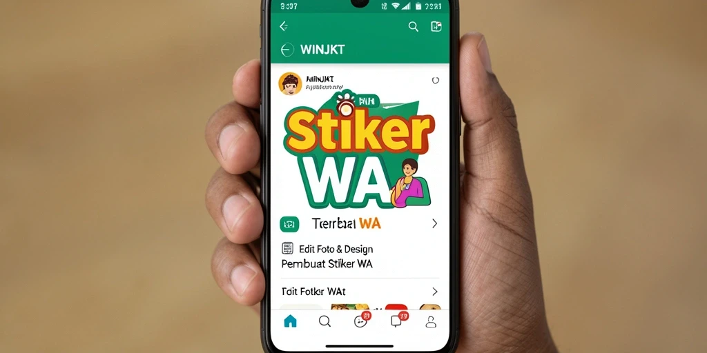 Tampilan utama WINJKT dengan berbagai fitur Pembuat Stiker WA.