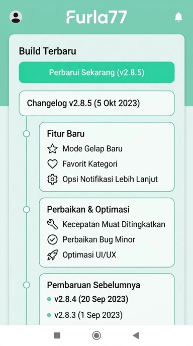 Riwayat Versi Furla77 untuk Pengguna Android